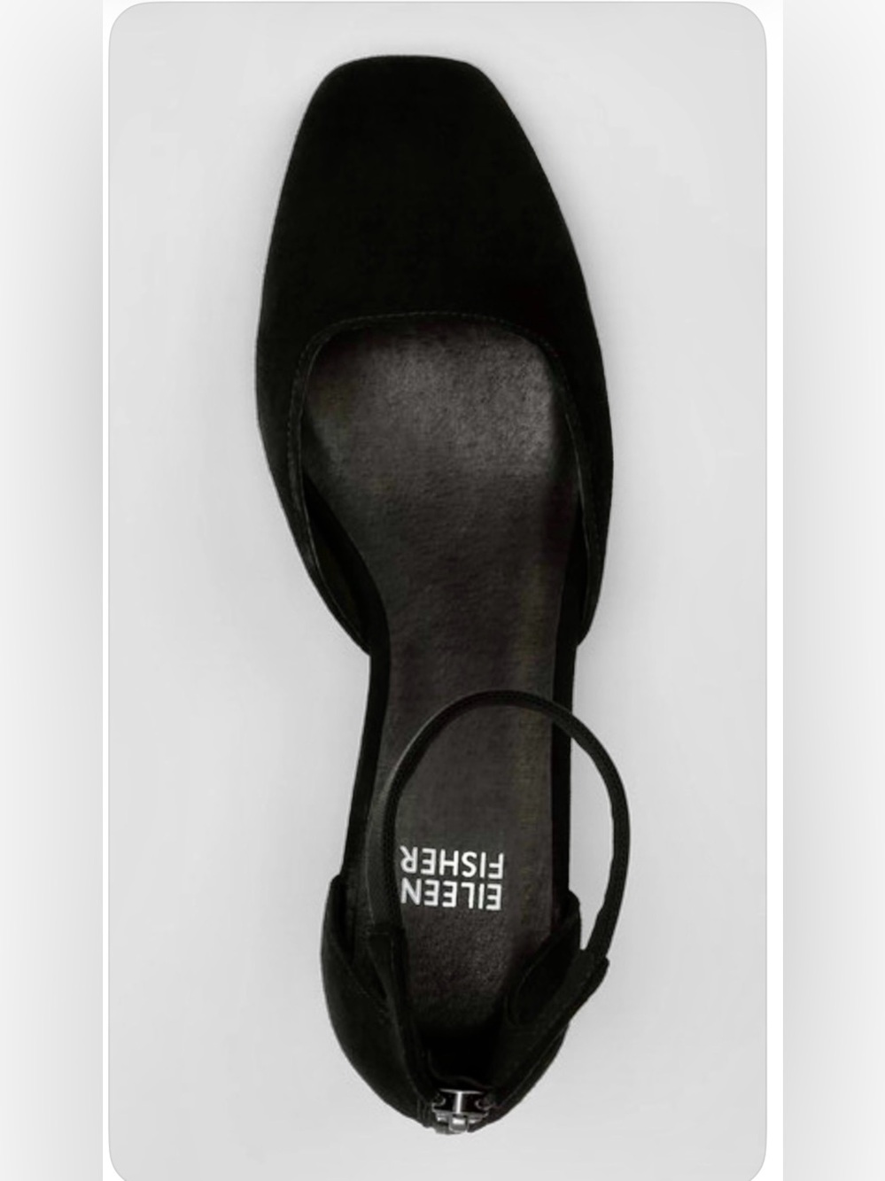 Eileen Fisher Black Suede Ankle Strap Pumps Size 8 NWOB